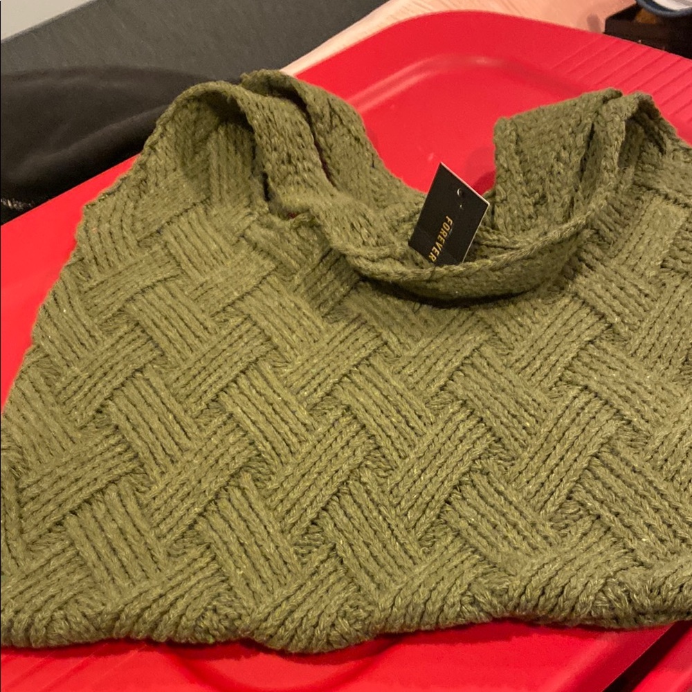 Green Knit Tote Bag